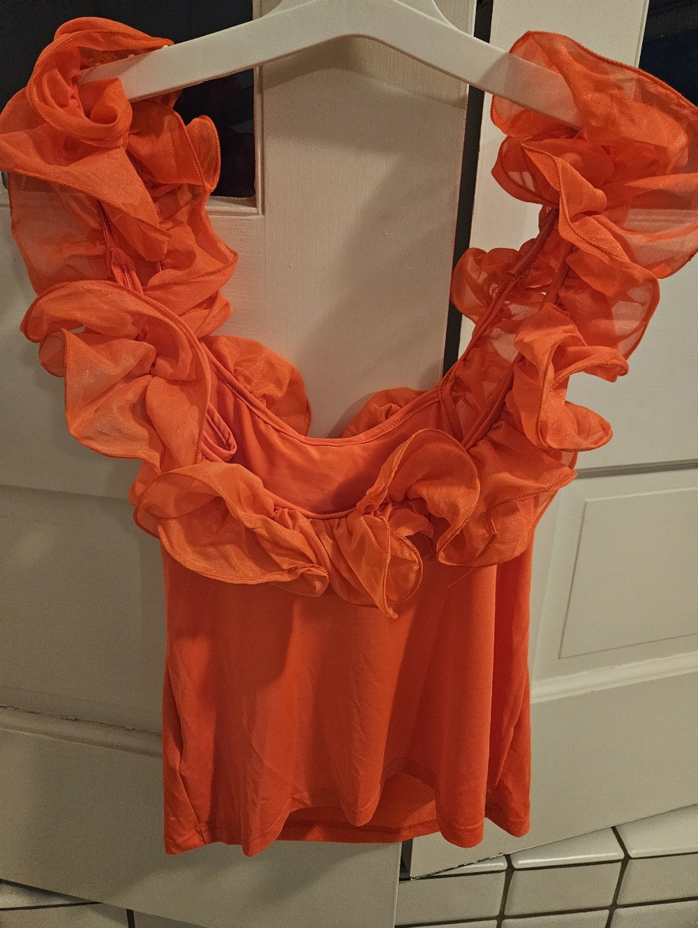 Ruffled Orange Women's Tank Top